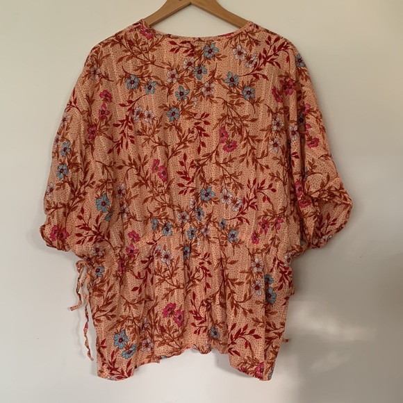 Haute Hippie Orange Floral Kimono blouse - Picture 3 of 4